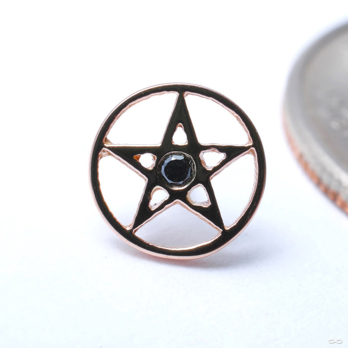 Round Pentagram Press-Fit End in Gold from BVLA with Black Diamond