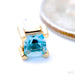 4-Prong Basket with Princess Cut Stone Press-fit End in Gold from BVLA with Swiss Blue Topaz
