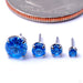Prong-set Gemstone Press-fit End in Titanium from NeoMetal with Arctic Blue