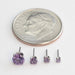 Prong-set Gemstone Press-fit End in Titanium from NeoMetal with Fancy Purple