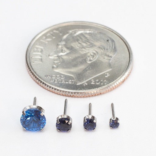 Prong-set Gemstone Press-fit End in Titanium from NeoMetal with Sapphire