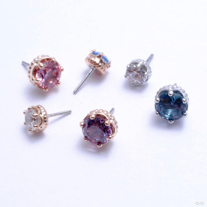 Queen Press-fit End in Gold from Anatometal with Assorted Stones