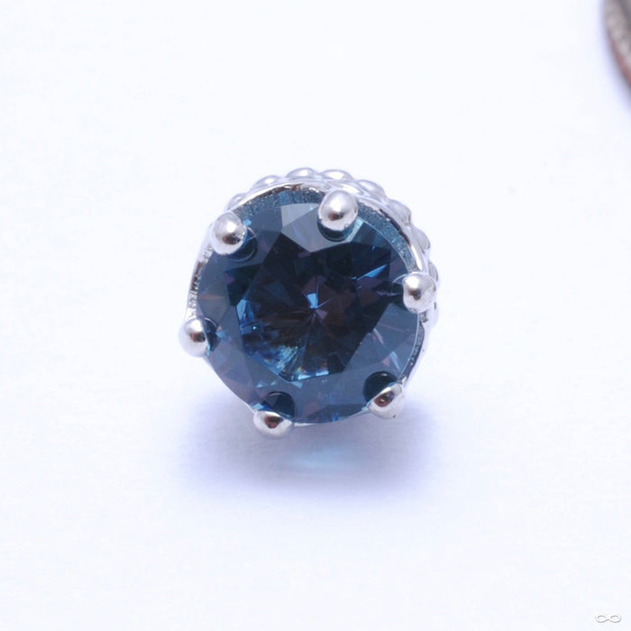 Queen Press-fit End in Gold from Anatometal with Blue Zircon