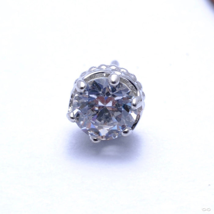 Queen Press-fit End in Gold from Anatometal with Clear CZ