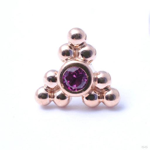Sabrina with Three Clusters Press-fit End in Gold from Anatometal with Ruby