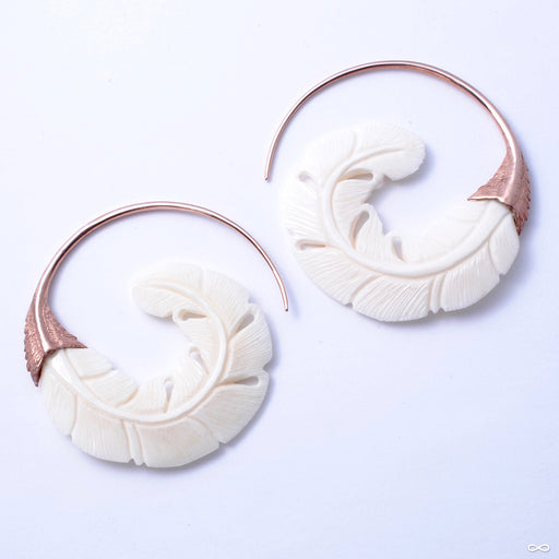 Sage Earrings from Maya Jewelry in Rose-gold-plated Copper with Bone