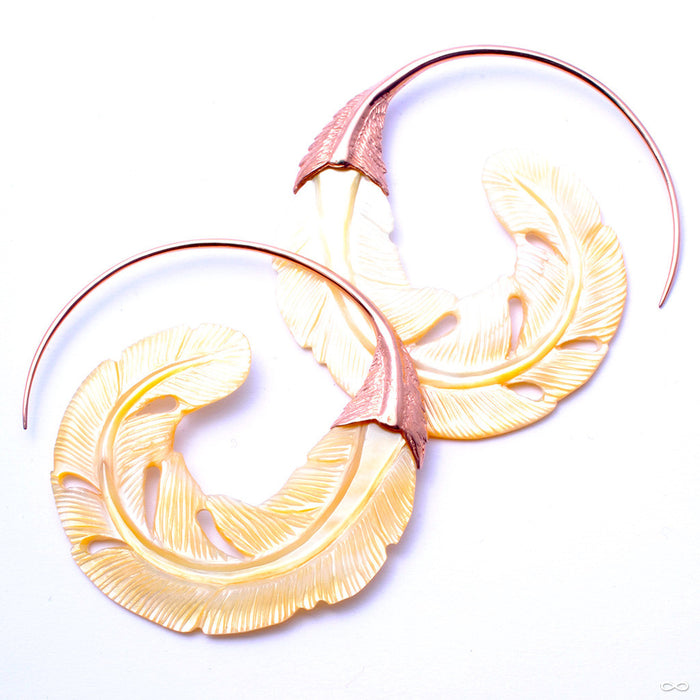 Sage Earrings from Maya Jewelry in Rose-gold-plated Copper with Bone