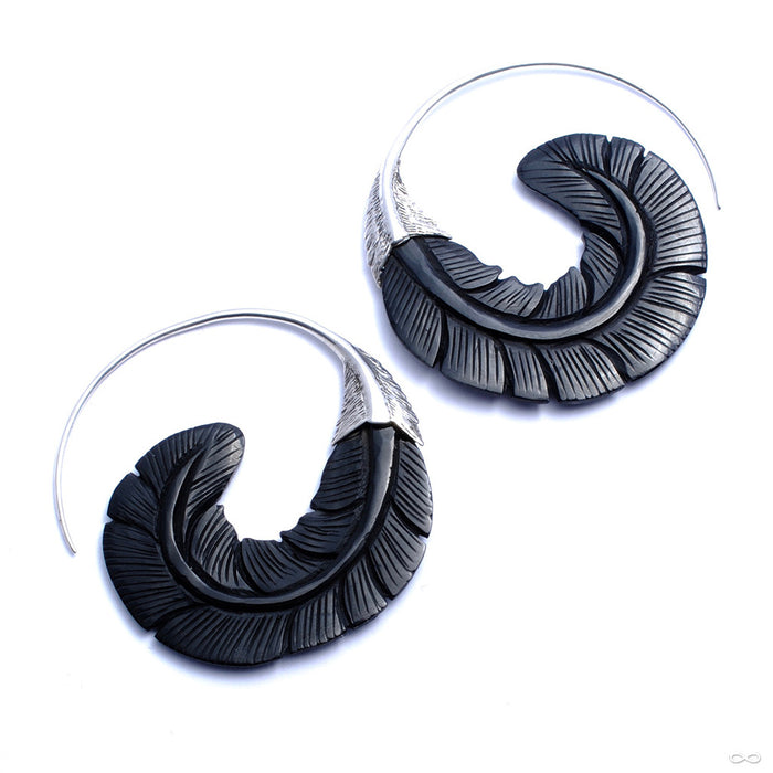 Sage Earrings from Maya Jewelry in Silver with Horn