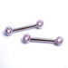 Side-set Gem Barbell in Titanium from Anatometal with Pink CZ