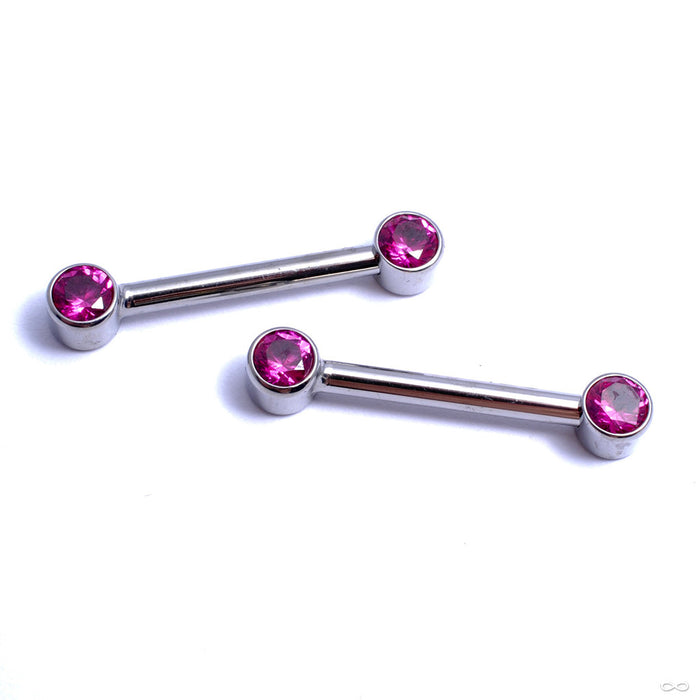 Side-set Gem Barbell in Titanium from Anatometal with Ruby