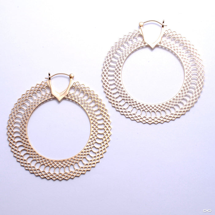 Snakeskin Hoop Earrings from Tawapa in Yellow-gold-plated Brass