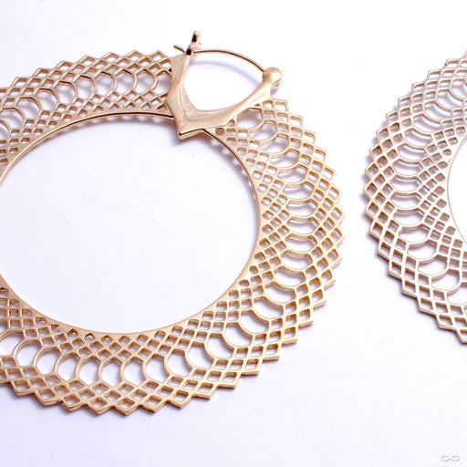 Snakeskin Hoop Earrings from Tawapa in Yellow-gold-plated Brass