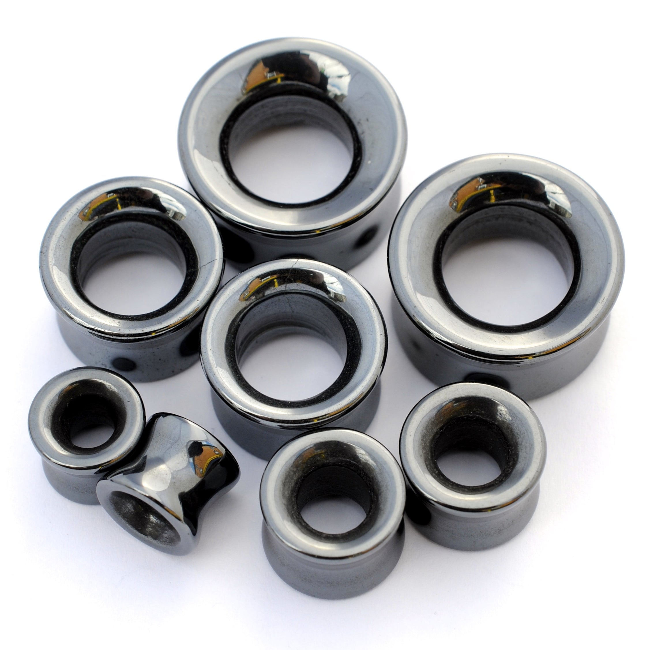 Hematite Plugs & Eyelets from Diablo Organics — Infinite Body Piercing ...