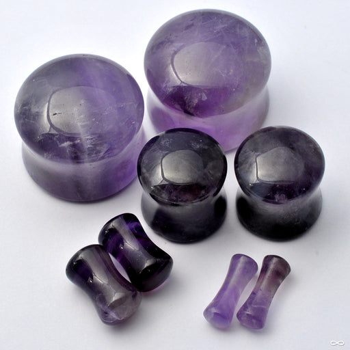 Amethyst Double-Flare Plugs from Diablo Organics in Assorted Sizes