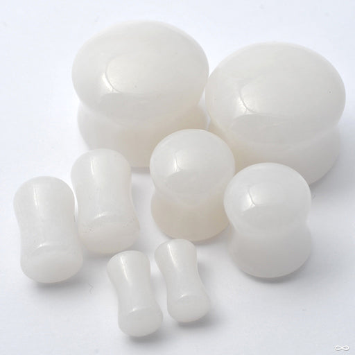 Cloudy Quartz Double-Flare Plugs from Diablo Organics in Assorted Sizes