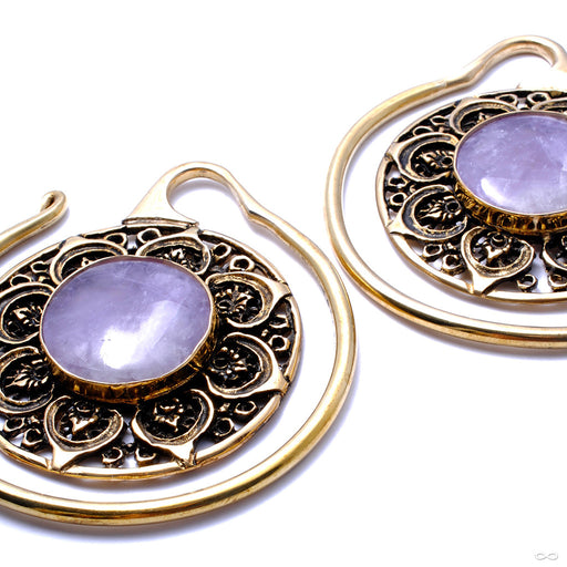 Summit Hoops in Brass with Amethyst from Oracle