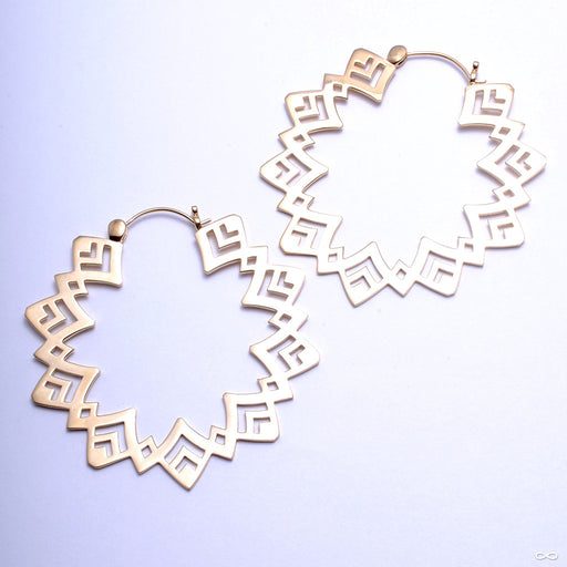 Sunflower Earrings from Tawapa in Yellow-gold-plated Brass