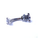 Three Prong Gem Curved Barbell from Industrial Strength with Clear CZ