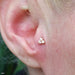 Tragus piercing with Trinity Press-fit End in Gold from LeRoi in Clear CZ