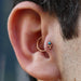 tragus piercing with 3 Bead Bezel-set Press-fit End in Gold from LeRoi