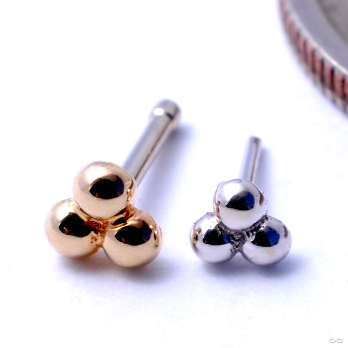 Tri Bead Cluster Press-fit End in Gold from BVLA in Assorted Metals