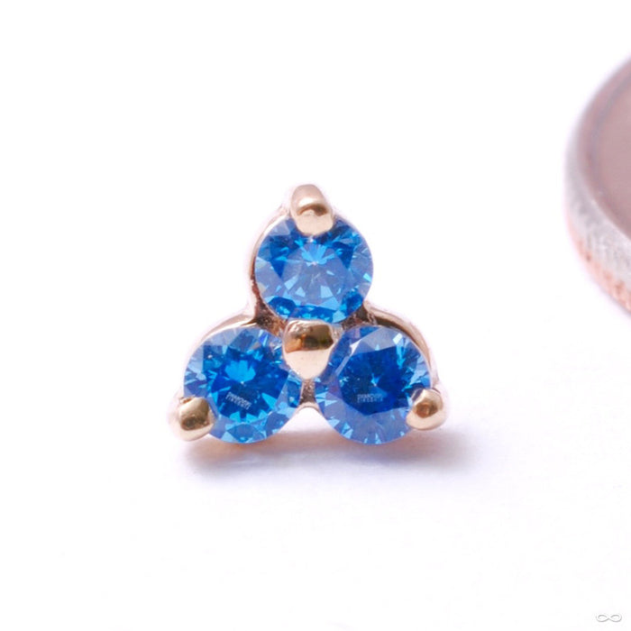 Trinity Press-fit End in Gold from LeRoi with Blue Topaz