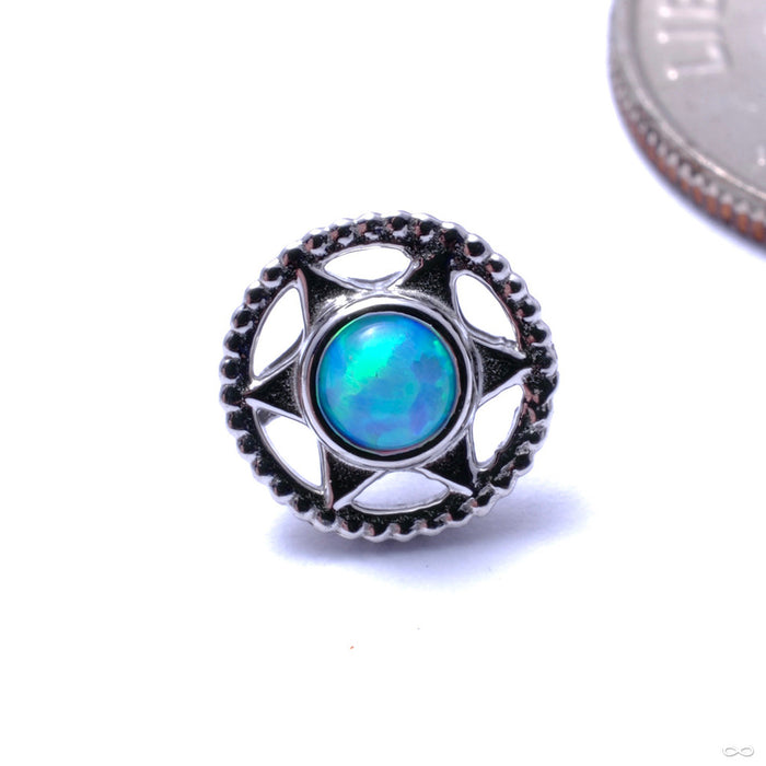 Vice Press-fit End in Gold from Anatometal with Light Blue Opal