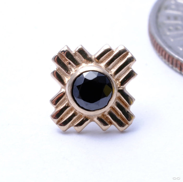 Zia Press-fit End in Gold from LeRoi with Black CZ