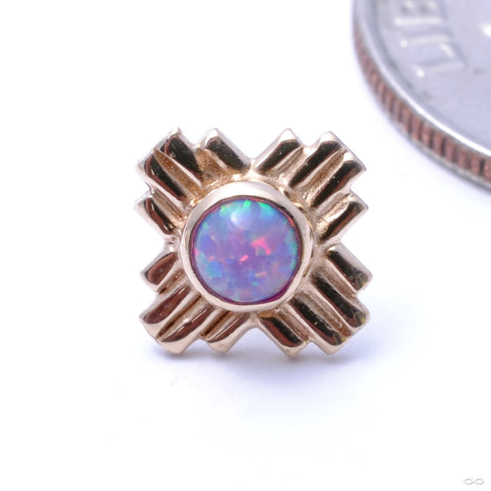 Zia Press-fit End in Gold from LeRoi with Lavender Opal
